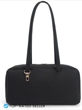 Slouchy Vegan Leather Bowler Tote Bag Shoulder Purse Work Office Travel Handbag